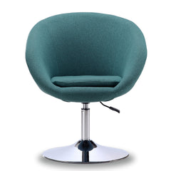Hopper Swivel Adjustable Height Chair in Sky Blue and Polished Chrome - Ornate Home