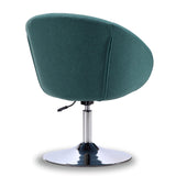 Hopper Swivel Adjustable Height Chair in Sky Blue and Polished Chrome - Ornate Home