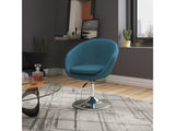 Hopper Swivel Adjustable Height Chair in Sky Blue and Polished Chrome (set of 2) - Ornate Home