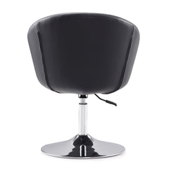 Hopper Swivel Adjustable Height Faux Leather Chair in Black and Polished Chrome (set of 2) - Ornate Home