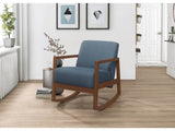 Horae Blue Rocker Accent Chair - Ornate Home