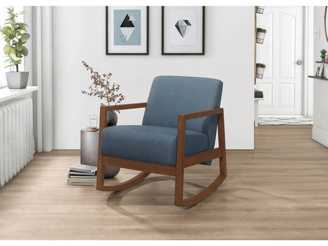 Horae Blue Rocker Accent Chair - Ornate Home