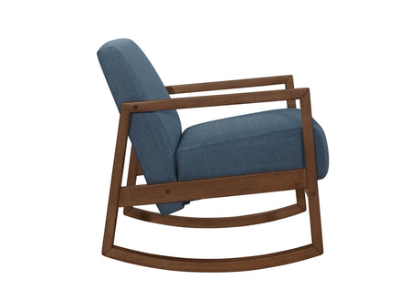 Horae Blue Rocker Accent Chair - Ornate Home