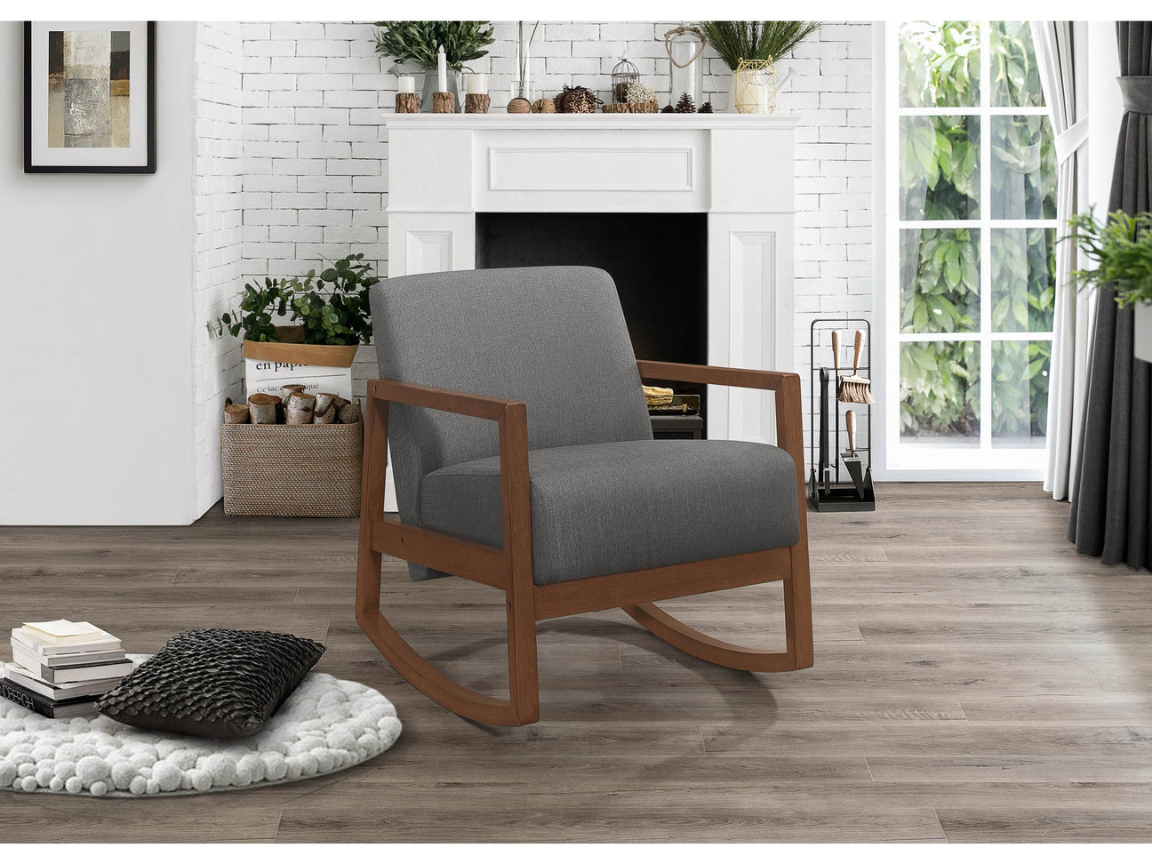 Horae Gray Rocker Accent Chair - Ornate Home