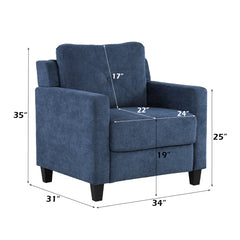 Horatio Navy Chenille Chair - Ornate Home