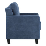 Horatio Navy Chenille Chair - Ornate Home