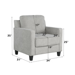 Horatio Taupe Chenille Chair - Ornate Home