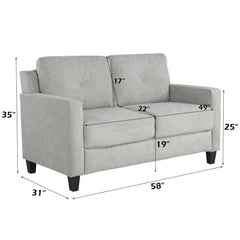 Horatio Taupe Chenille Loveseat - Ornate Home