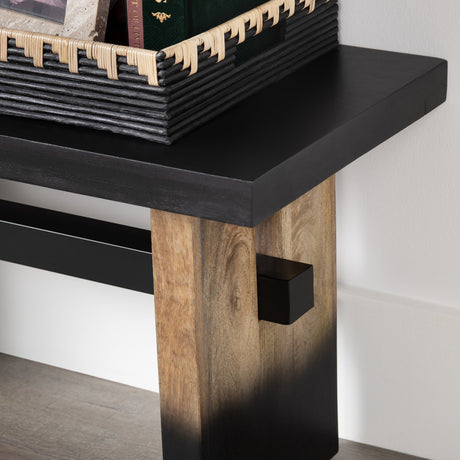 Horizon Black/Tan Bench - Ornate Home