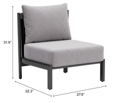 Horizon Gray Outdoor Accent Chair - Ornate Home