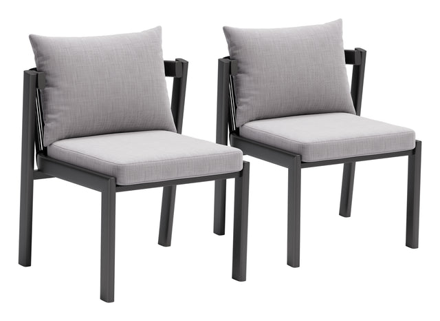 Horizon Gray Outdoor Dining Chair (Set of 2) - Ornate Home