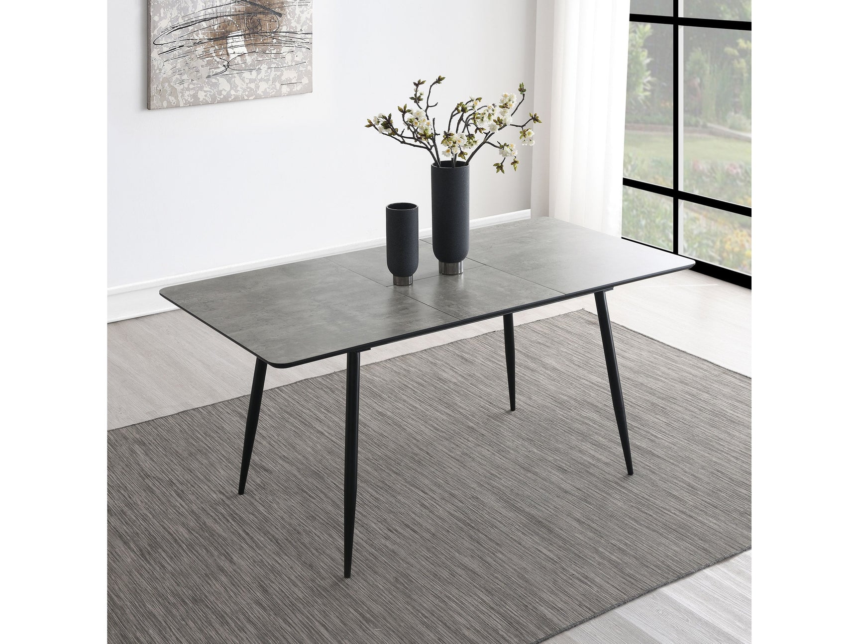 Horizon Grey 63-inch Butterfly Leaf Extension Dining Table - Ornate Home