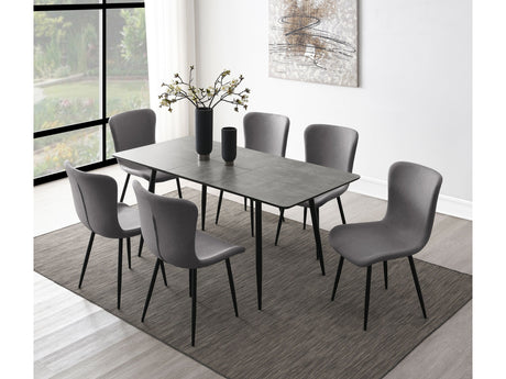 Horizon Grey 7-piece Dining Set with Extension Table - Ornate Home