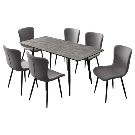 Horizon Grey 7-piece Dining Set with Extension Table - Ornate Home