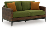 Horizon Hall Brown/Green Loveseat w/Cushion (Online Special Price) - Ornate Home