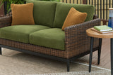Horizon Hall Brown/Green Loveseat w/Cushion (Online Special Price) - Ornate Home