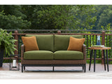 Horizon Hall Brown/Green Loveseat w/Cushion - Ornate Home