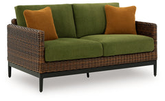Horizon Hall Brown/Green Loveseat w/Cushion - Ornate Home