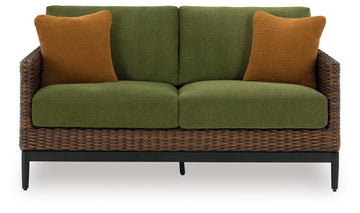 Horizon Hall Brown/Green Loveseat w/Cushion - Ornate Home