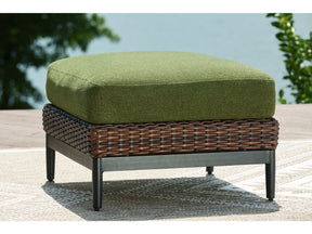 Horizon Hall Brown/Green Ottoman with Cushion - Ornate Home