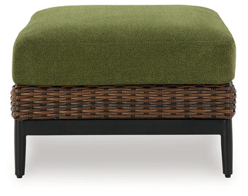 Horizon Hall Brown/Green Ottoman with Cushion - Ornate Home