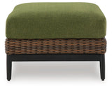 Horizon Hall Brown/Green Outdoor Sofa, 2 Lounge Chairs and 2 Ottomans - Ornate Home
