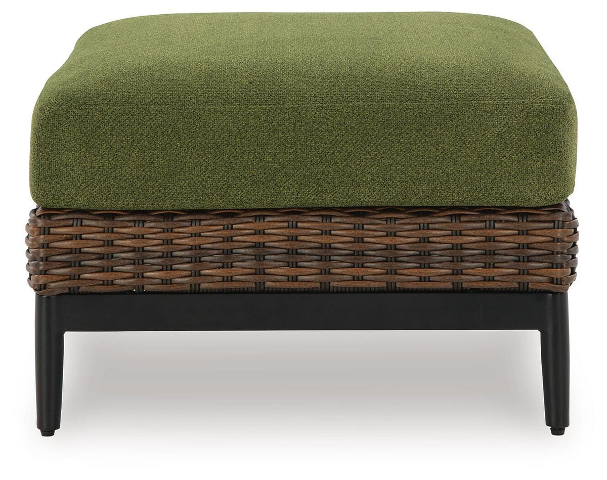 Horizon Hall Brown/Green Outdoor Sofa, 2 Lounge Chairs and 2 Ottomans - Ornate Home