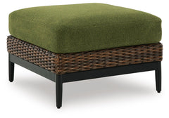 Horizon Hall Brown/Green Outdoor Sofa, 2 Lounge Chairs and 2 Ottomans - Ornate Home