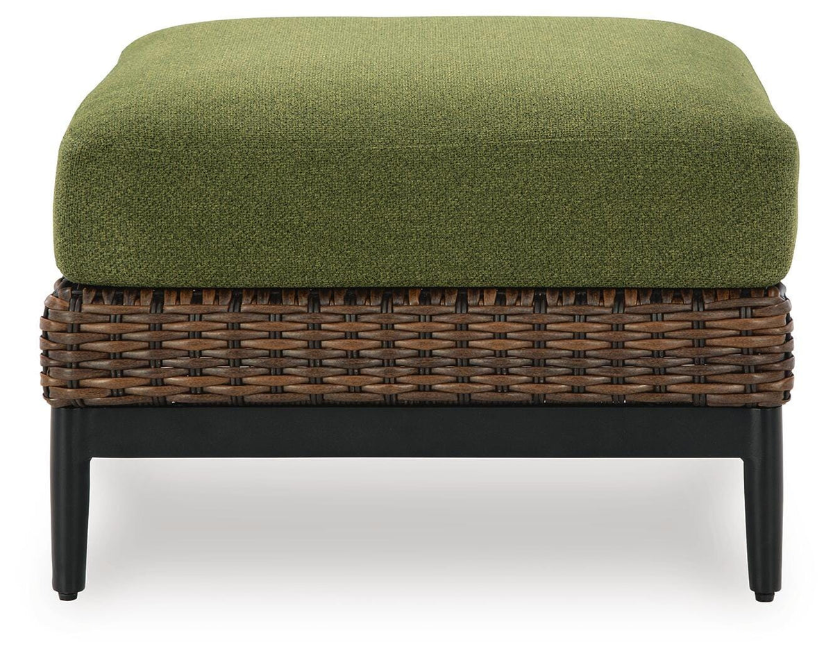 Horizon Hall Brown/Green Outdoor Sofa, 2 Lounge Chairs and 2 Ottomans - Ornate Home