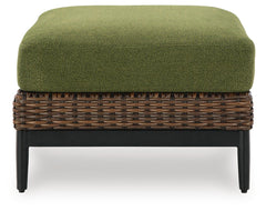 Horizon Hall Brown/Green Outdoor Sofa, 2 Lounge Chairs and 2 Ottomans - Ornate Home