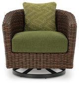Horizon Hall Brown/Green Outdoor Sofa, 2 Lounge Chairs and 2 Ottomans - Ornate Home