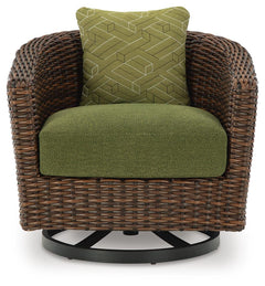 Horizon Hall Brown/Green Outdoor Sofa, 2 Lounge Chairs and 2 Ottomans - Ornate Home