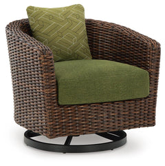 Horizon Hall Brown/Green Outdoor Sofa, 2 Lounge Chairs and 2 Ottomans - Ornate Home