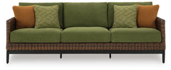 Horizon Hall Brown/Green Outdoor Sofa, 2 Lounge Chairs and 2 Ottomans - Ornate Home