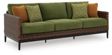 Horizon Hall Brown/Green Outdoor Sofa, 2 Lounge Chairs and 2 Ottomans - Ornate Home