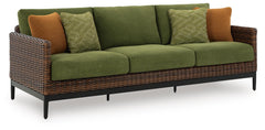 Horizon Hall Brown/Green Outdoor Sofa, 2 Lounge Chairs and 2 Ottomans - Ornate Home