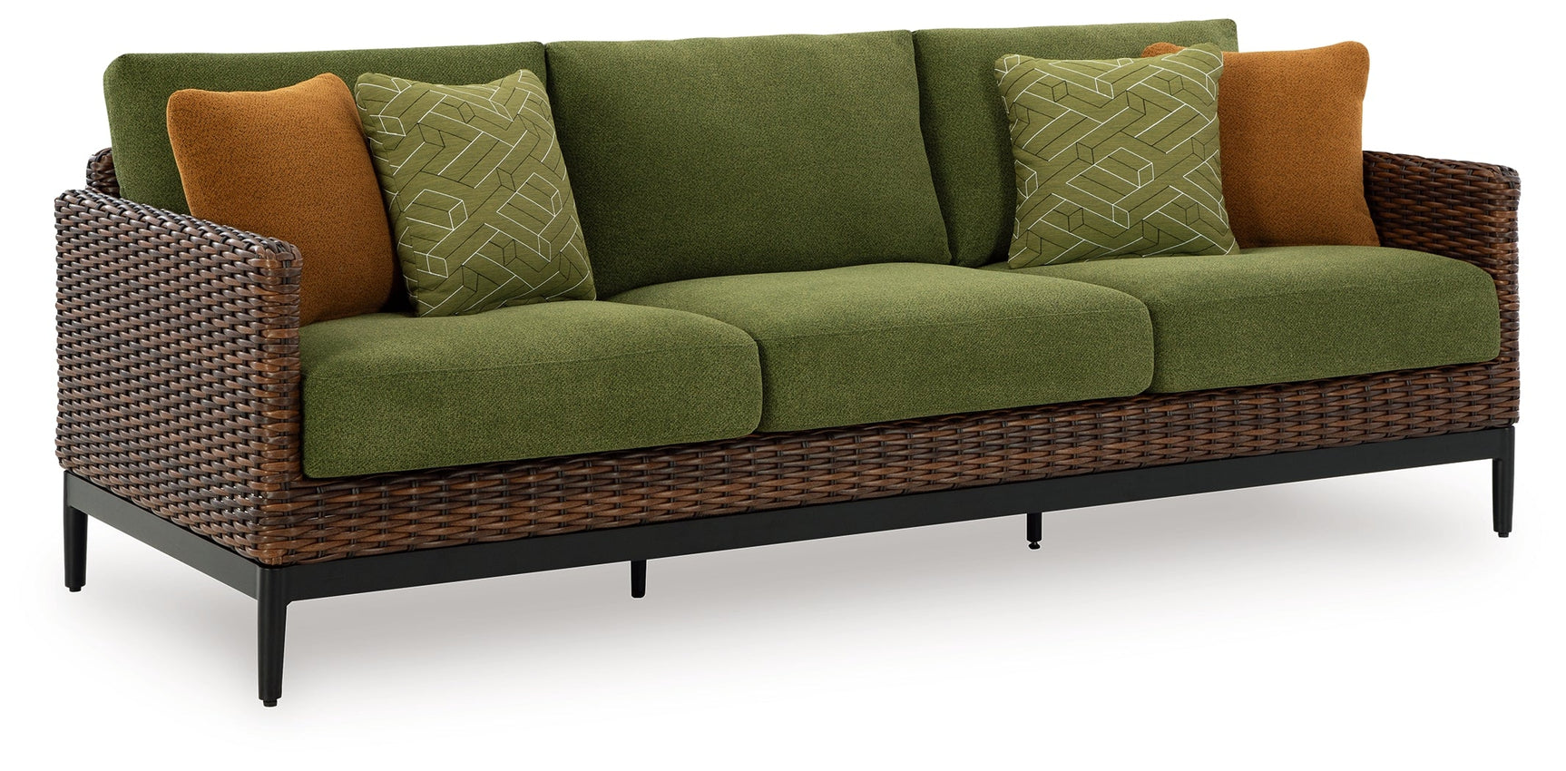 Horizon Hall Brown/Green Sofa with Cushion (Online Special Price) - Ornate Home