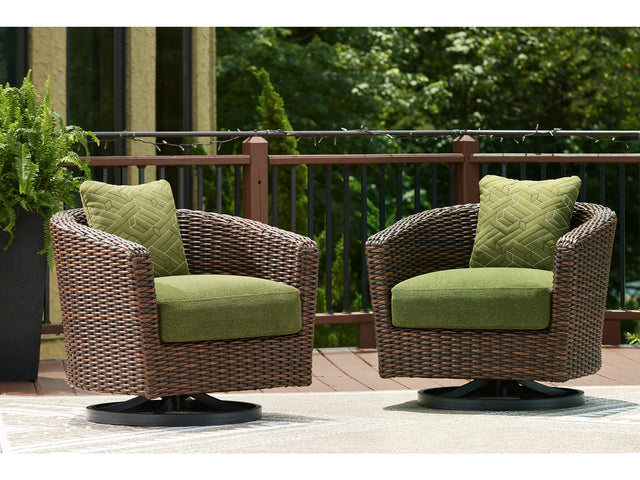 Horizon Hall Brown/Green Swivel Lounge w/ Cushion (Online Special Price) - Ornate Home