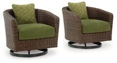 Horizon Hall Brown/Green Swivel Lounge w/ Cushion - Ornate Home