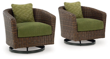 Horizon Hall Brown/Green Swivel Lounge w/ Cushion - Ornate Home