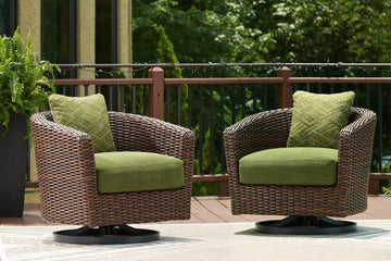 Horizon Hall Brown/Green Swivel Lounge w/ Cushion - Ornate Home