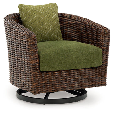 Horizon Hall Brown/Green Swivel Lounge w/ Cushion - Ornate Home
