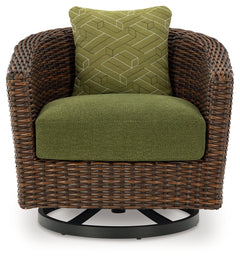 Horizon Hall Brown/Green Swivel Lounge w/ Cushion - Ornate Home