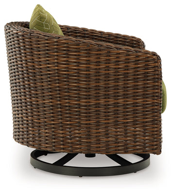 Horizon Hall Brown/Green Swivel Lounge w/ Cushion - Ornate Home