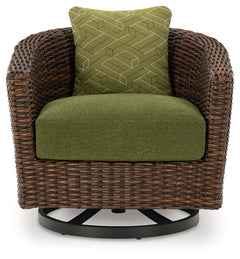 Horizon Hall Brown Outdoor Sofa, 2 Lounge Chairs, Ottoman and Coffee Table - Ornate Home