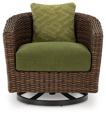 Horizon Hall Brown Outdoor Sofa, 2 Lounge Chairs, Ottoman and Coffee Table - Ornate Home