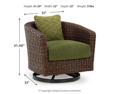 Horizon Hall Brown Outdoor Sofa, 2 Lounge Chairs, Ottoman and Coffee Table - Ornate Home