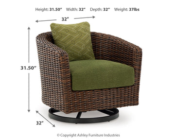 Horizon Hall Brown Outdoor Sofa, 2 Lounge Chairs, Ottoman and Coffee Table - Ornate Home