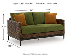 Horizon Hall Brown Outdoor Sofa, 2 Lounge Chairs, Ottoman and Coffee Table - Ornate Home