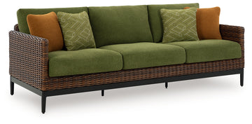 Horizon Hall Brown Outdoor Sofa, 2 Lounge Chairs, Ottoman and Coffee Table - Ornate Home